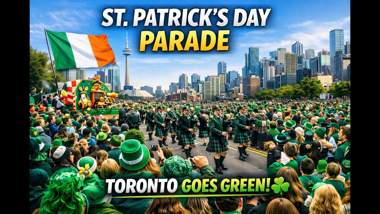 Toronto Goes Green! 🍀 St. Patrick’s Day Parade 2026 | Huge Crowd & Full Parade