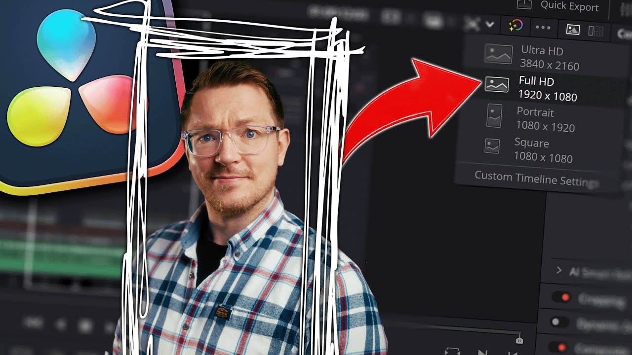Полезный совет для вертикальных видео в DaVinci Resolve Free