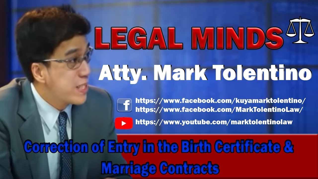 LM: Correction of Entry in the Birth Certificate & Marriage Contracts