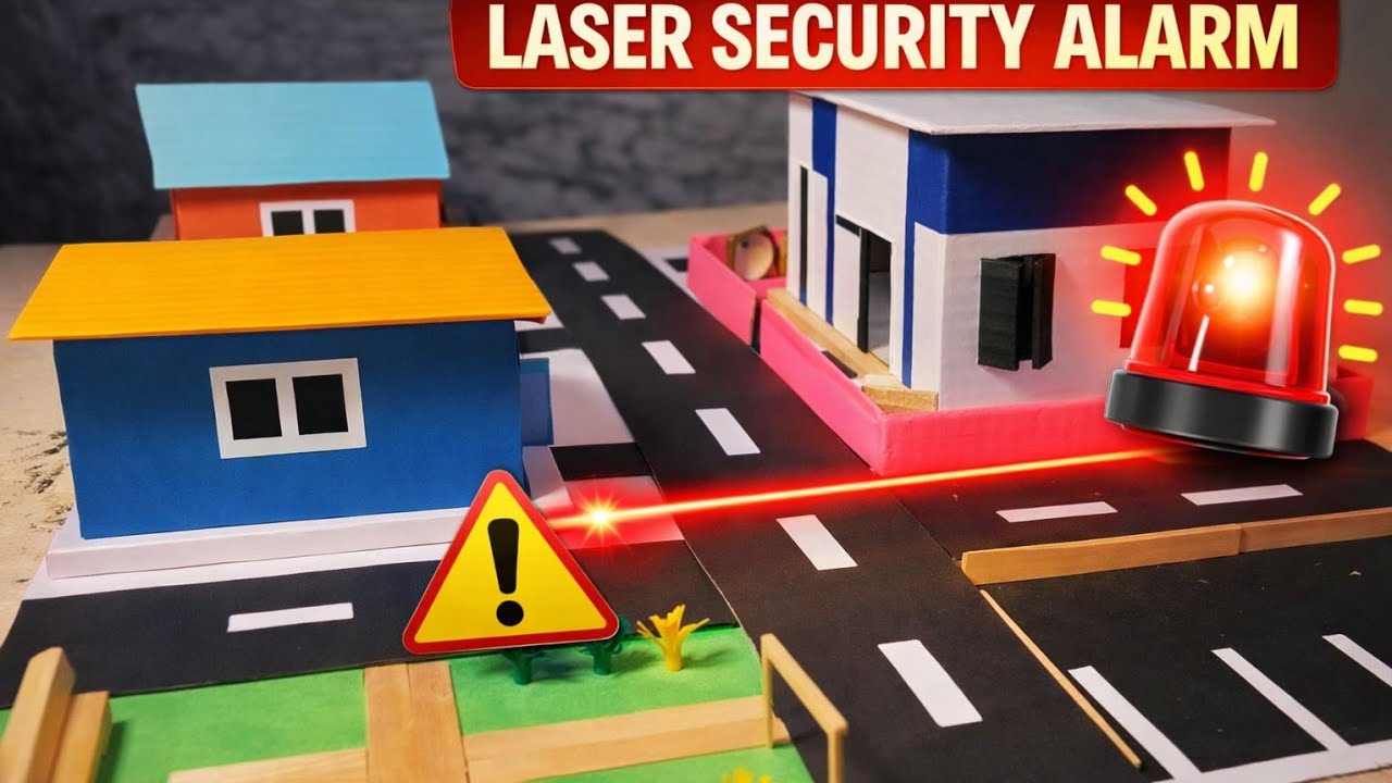 I built laser security alarm smart city 