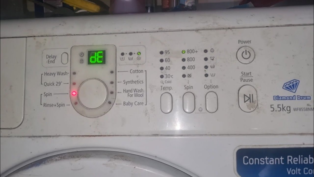 Samsung front load washing machine DE Error code solved kare| DE error in Samsung front load washer
