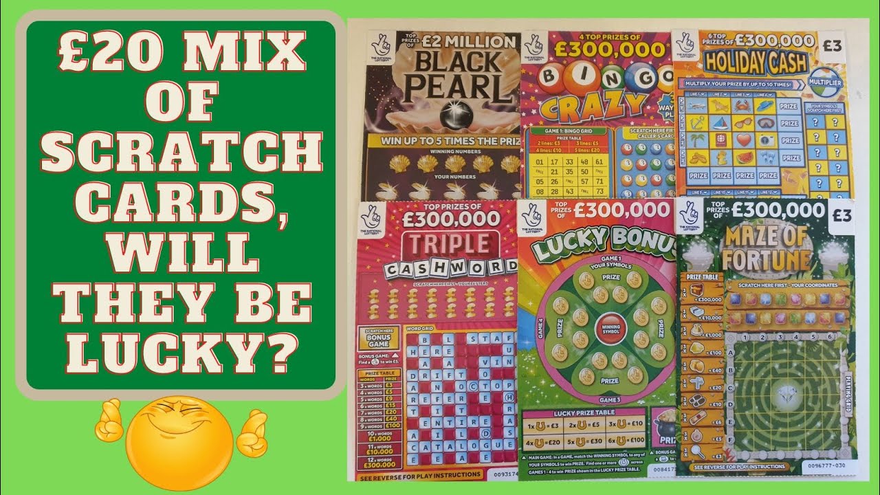 £20 mix of National lottery scratch cards. £20 mix of £5 and £3 scratch tickets 2024