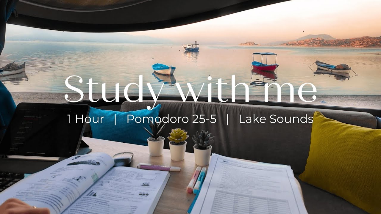 The Quietest Morning 🌅 Study With Me by the Lake | 1 Hour Pomodoro No Music ASMR