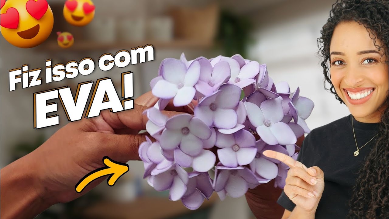 TRANSFORMEI um material simples em HORTÊNSIAS de tirar o fôlego! 🌸✨️ | Tutorial Completo