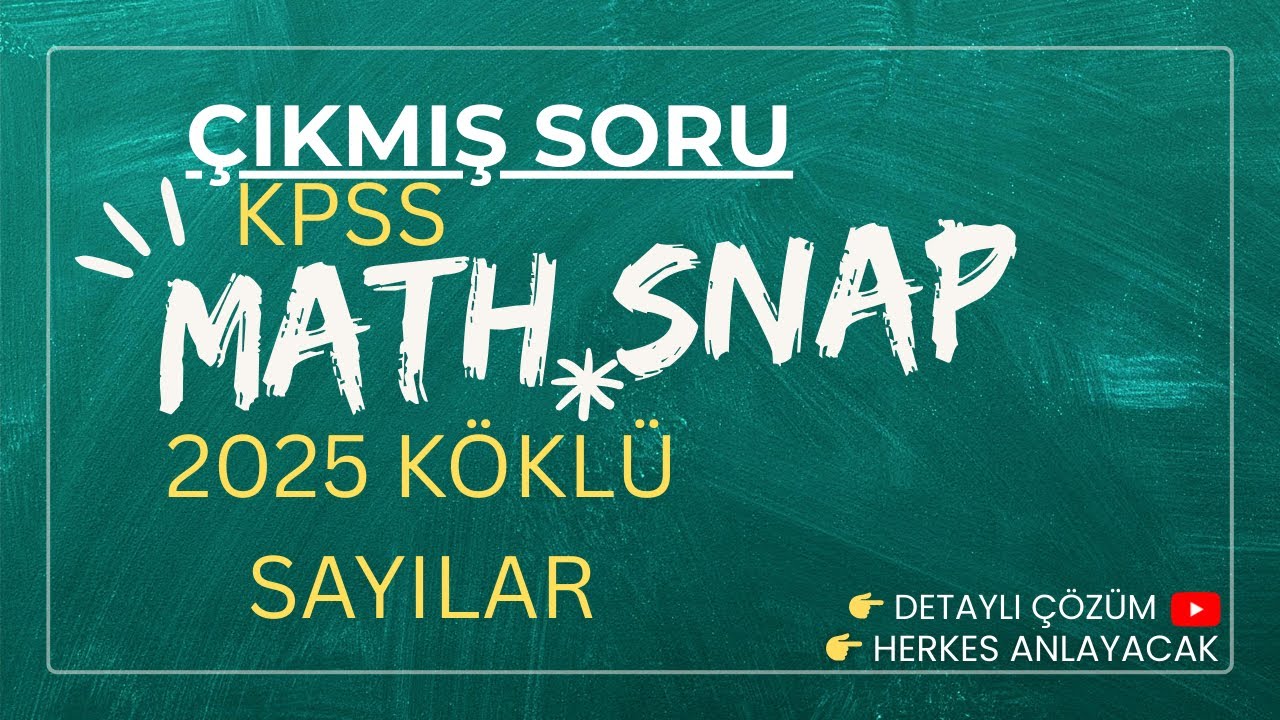 2025 KPSS çıkmış köklü sayılar #matematik #youtube #video #kpss2026 #yks2026 