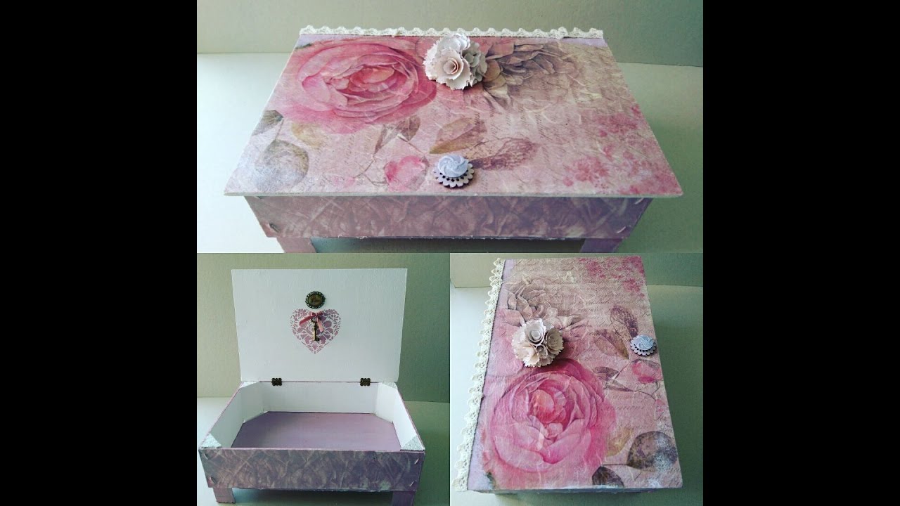 Cómo hacer una caja shabby chic con madera reciclada y decoupage