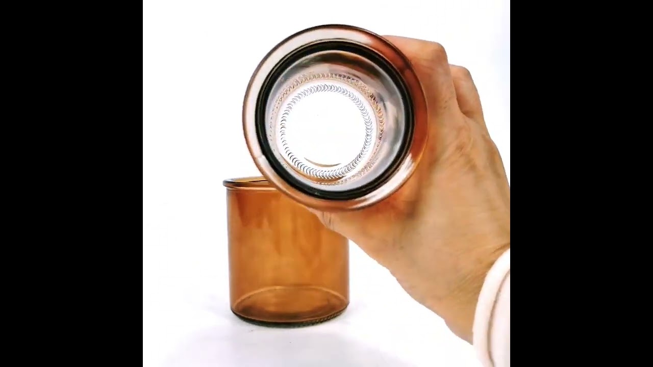 Amber spray color candle jar