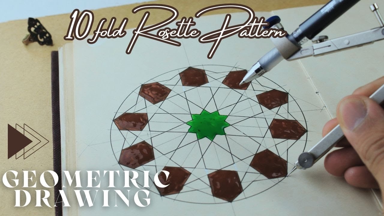 Geometric Drawing - 10 fold Rosette Pattern
