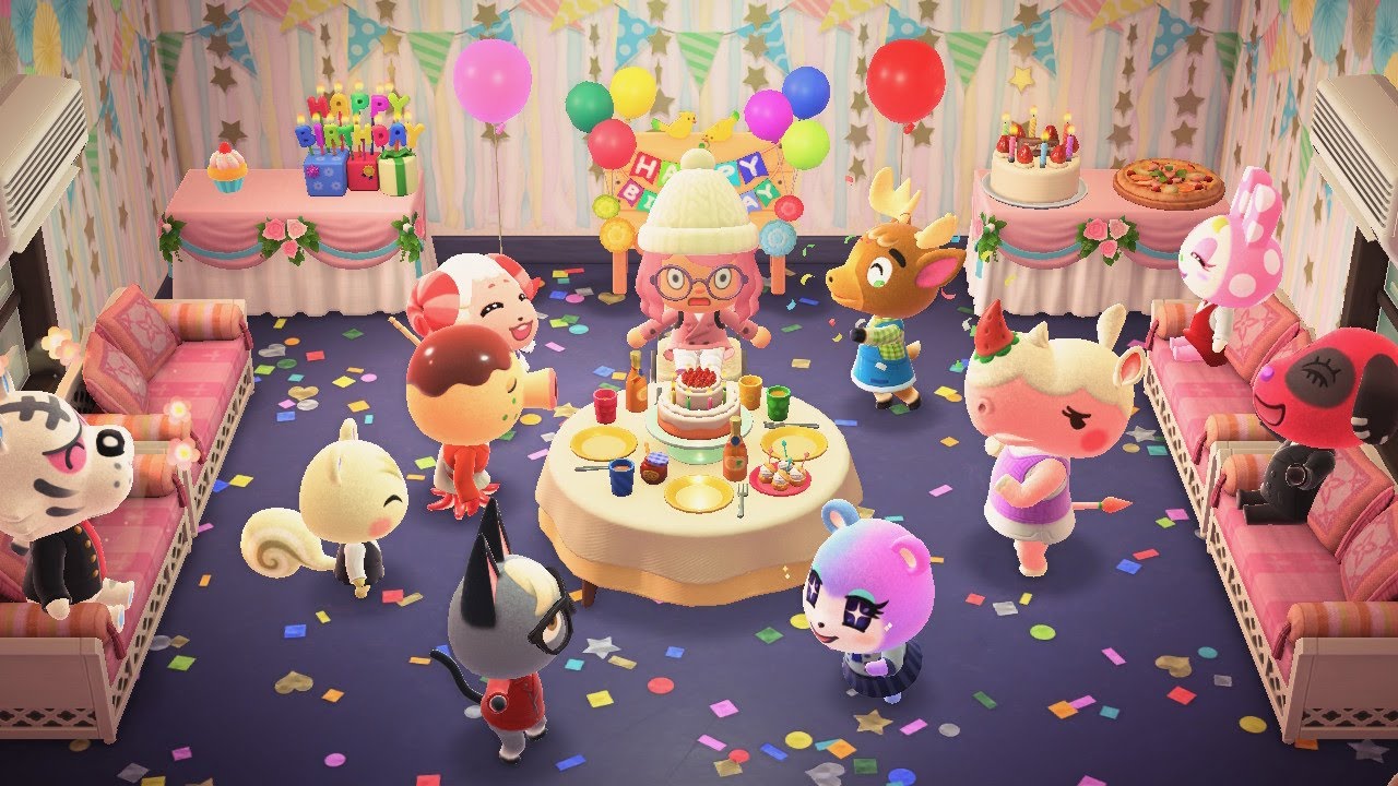 Celebrating my birthday in Animal Crossing New Horizons