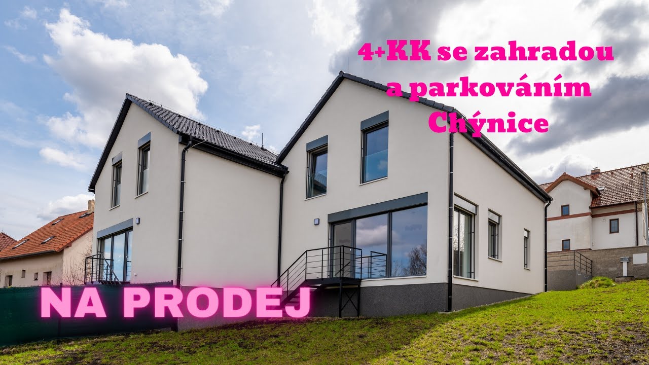 Prodej nového bydlení pro velkou rodinu  4+KK se zahradou obec Chýnice, jen 4 km od hranice Prahy