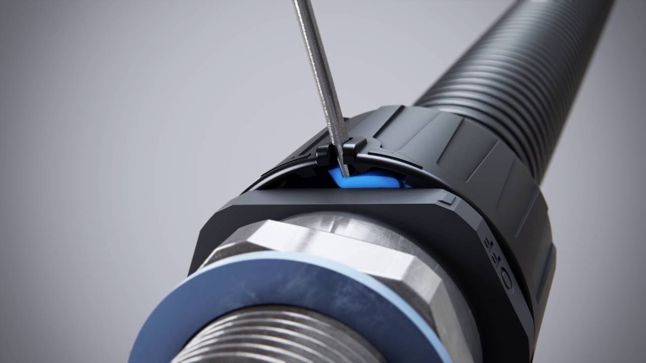 Flexicon Ultra capnut animation - removal of fitting from conduit