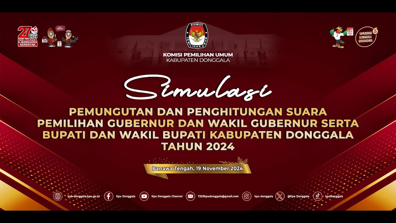 LIVE - SIMULASI PEMUNGUTAN DAN PENGHITUNGAN SUARA PILKADA KABUPATEN DONGGALA TAHUN 2024