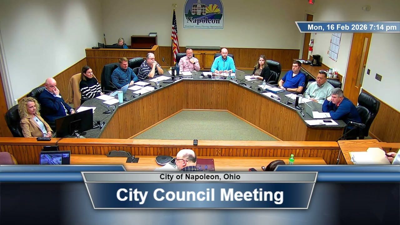 City Council Meeting February 16, 2026 | Napoleon, Ohio