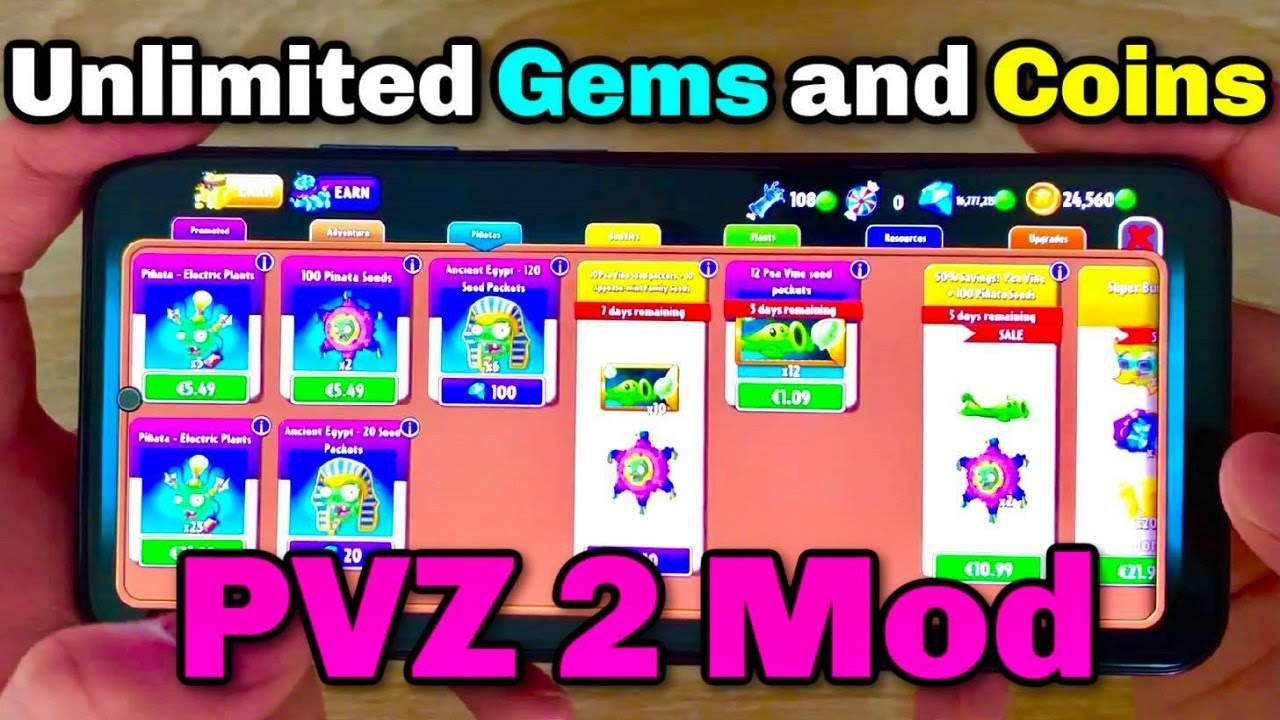 Plants vs Zombies 2 Hack - How to get unlimited Gems and Coins in PVZ 2