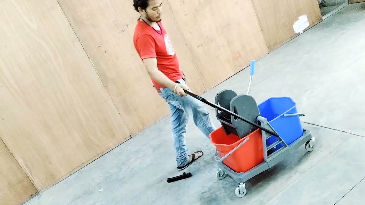 Installation Video of Double Bucket Wringer Trolley 40 LTR