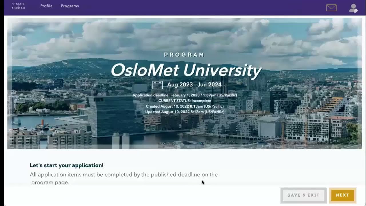 SF State Exchange: Starting the Application & Adding Your Passport