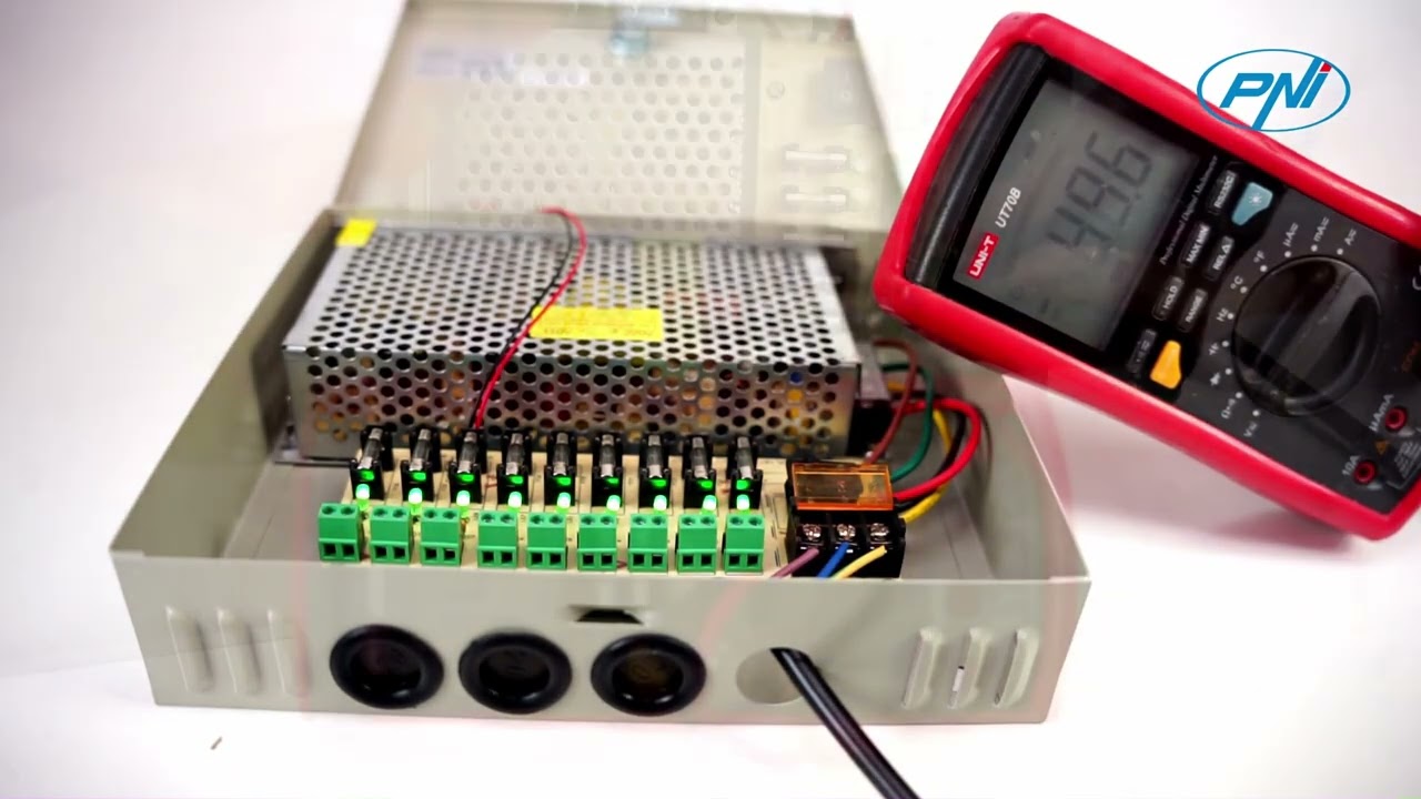 CCTV power supply PNI STC15A in metal box 12V 15A and 9 outputs EN