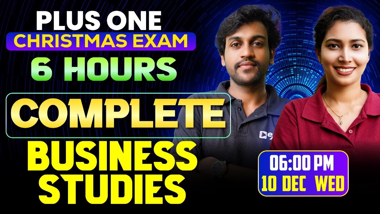 Plus One  Business Studies Christmas Exam | 6 Hours Long Live | Exam Winner