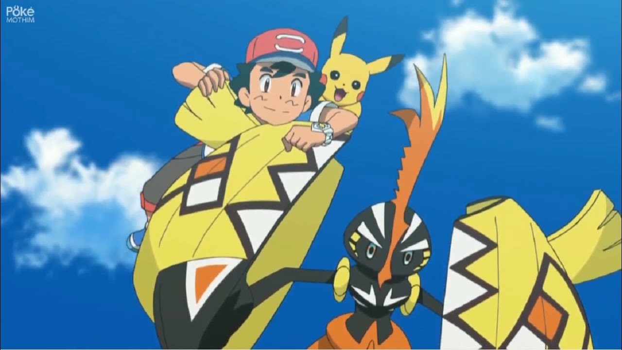 Tapu Koko Salva Ash e Pikachu - Pok&eacute;mon Sol e Lua