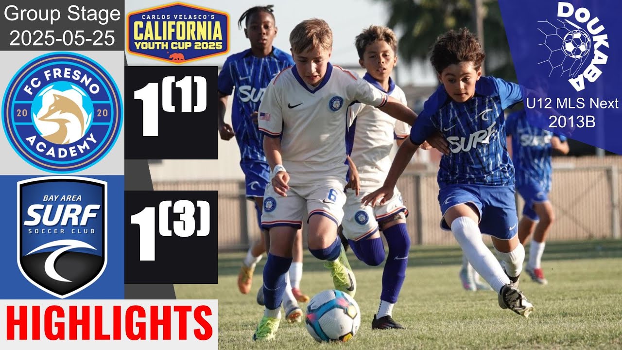 FC Fresno Academy 13B 1-1 Bay Area Surf 13B Pre-MLS | CA Youth Cup U12 | 2025-05-25 | HL
