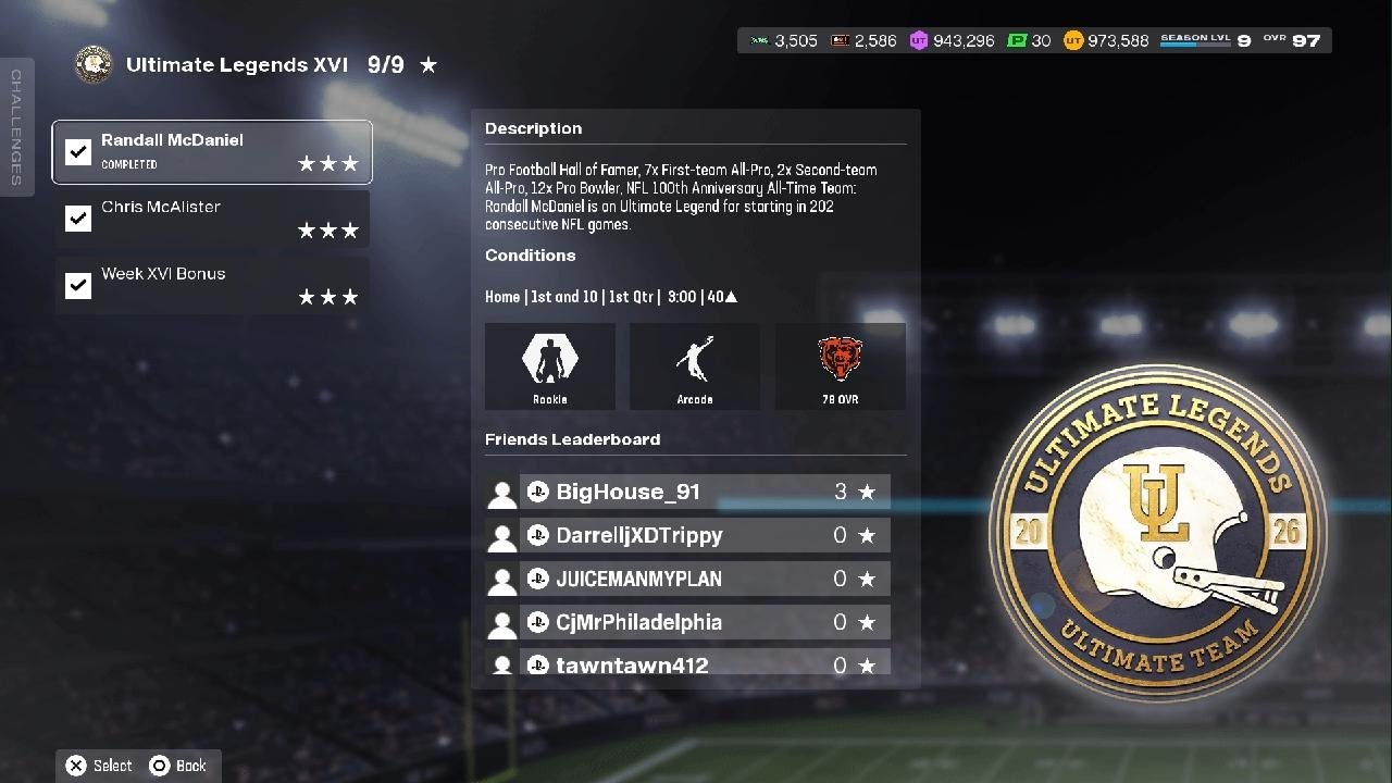 EA Sports Madden NFL 26 Ultimate Team &mdash; Ultimate Legends &laquo;Ultimate Legends XVI&raquo; SOLO испытания