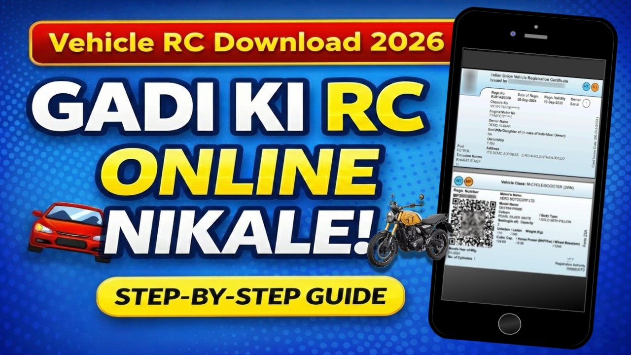Vehicle RC Download Kaise Kare 2026 | Gadi ki RC Online Kaise Nikale? 🚗📱