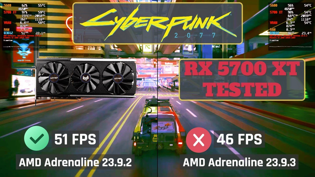 Cyberpunk 2077 Tested on RX 5700 XT: AMD Adrenaline 23.9.3 Shows Performance Regression on RDNA1