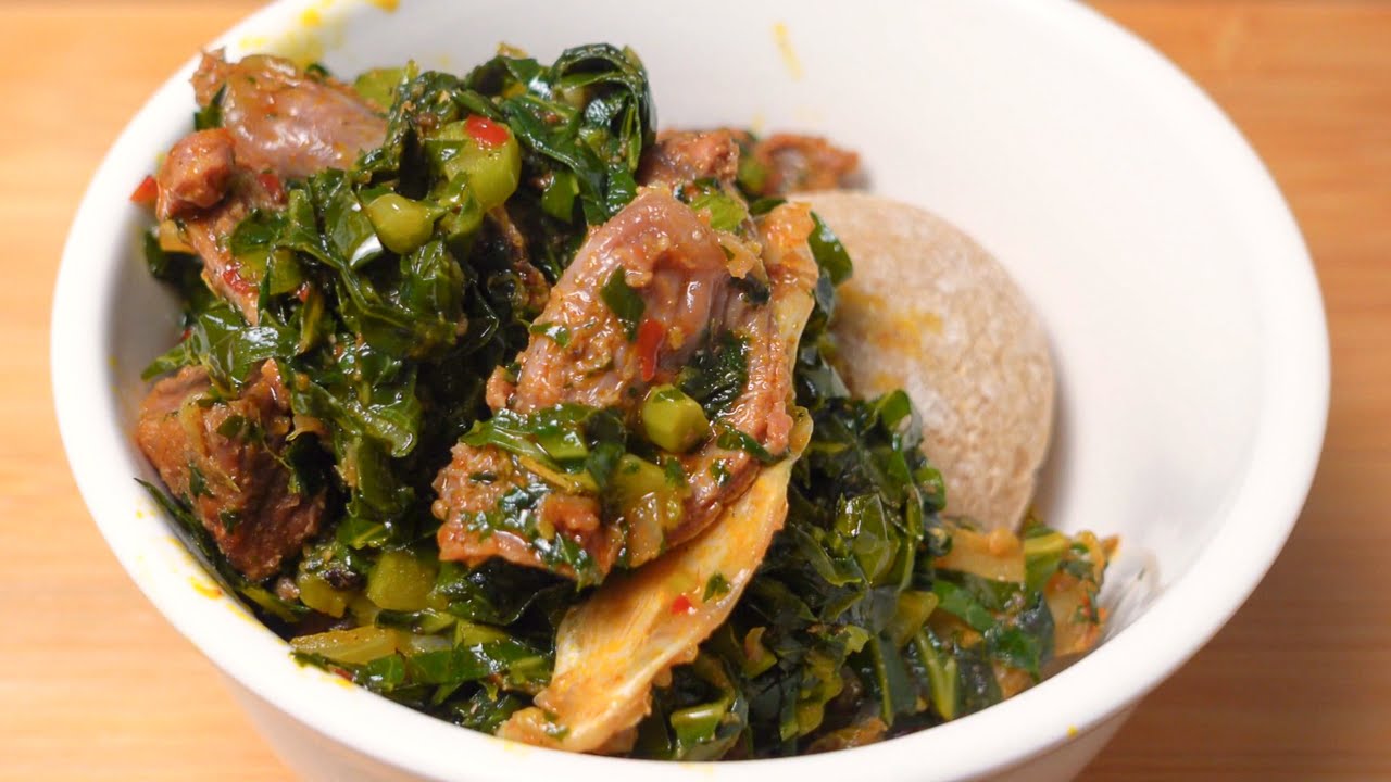 Nigerian Vegetable Soup with Collard Greens