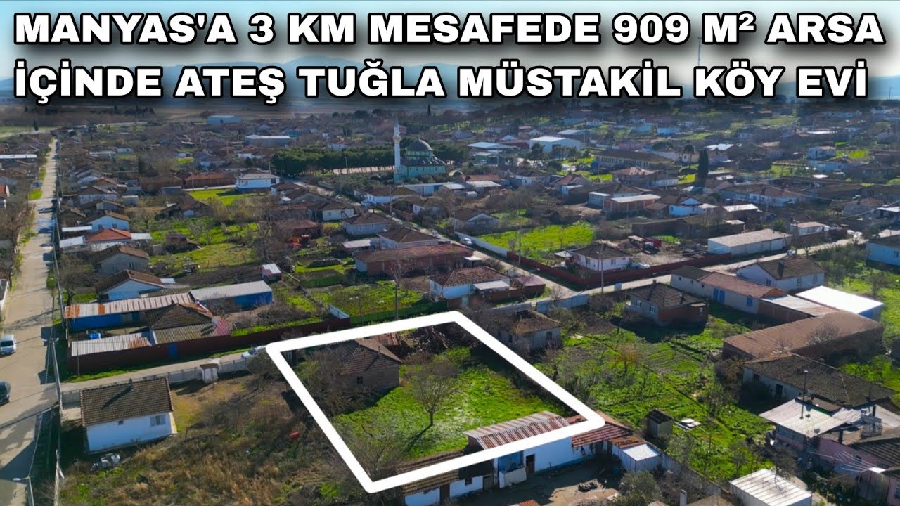 2320- MANYAS'A 3 KM VE 909 M² ARSA İÇİNDE ATEŞ TUĞLA MÜSTAKİL KÖY EVİ