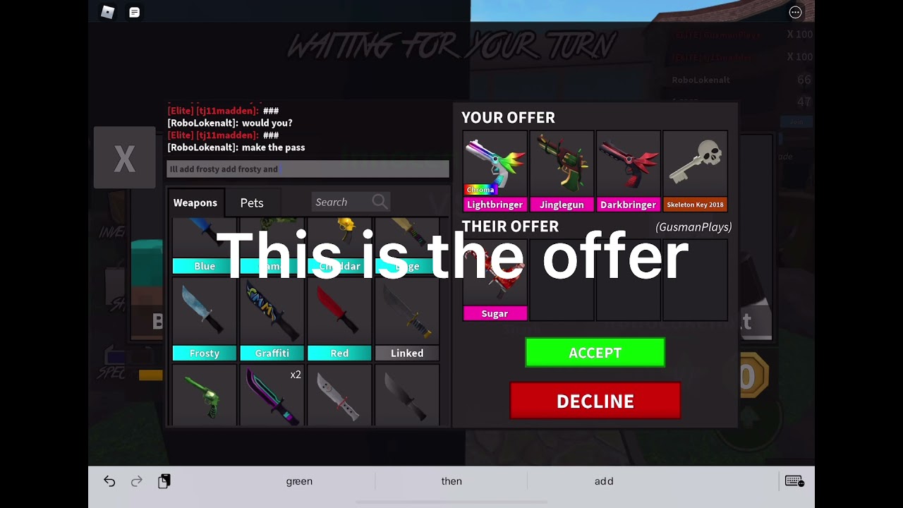 I FINALLY GOT SUGAR 😱 ( roblox mm2 trading) W/F/l?