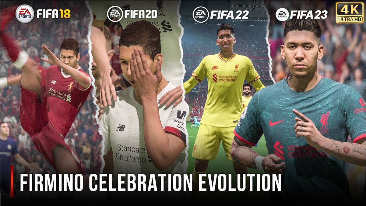 Эволюция празднования Фирмино в FIFA | 18–23 | 4K 60FPS