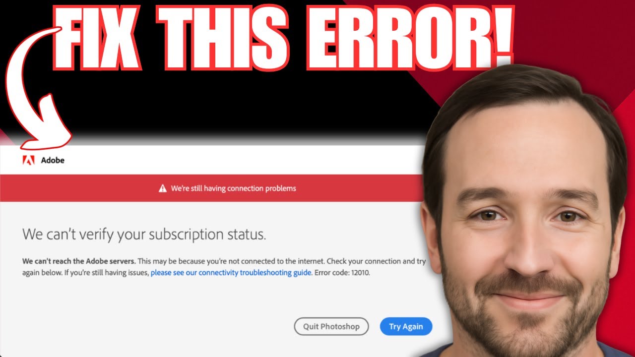 НОВИНКА! Как исправить ошибку &laquo;Adobe We Can't Verify Your Subscription Status&raquo; (2026)