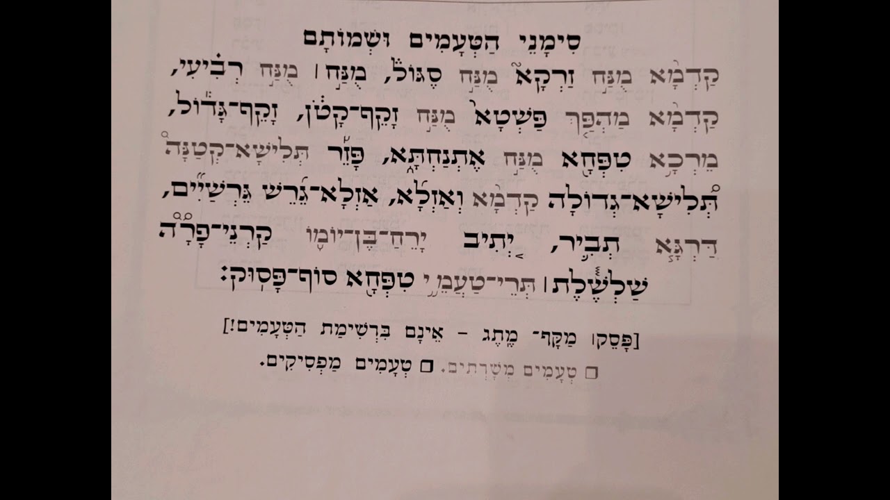 Ta'amei HaMikrah (Trop) for the Torah - Nusach Ashkenaz