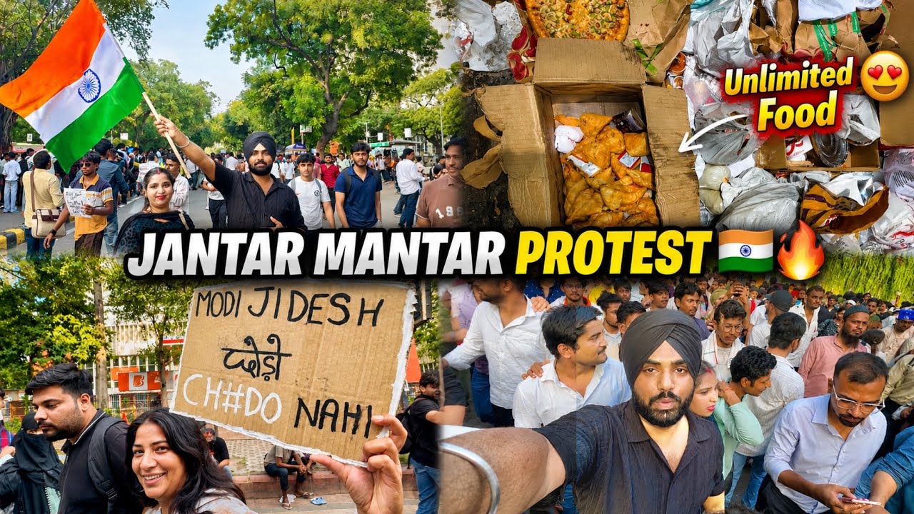 Jantar Mantar Protest Me Pohoch Gaye 🔥Unlimited Food 😮 #jantarmantar #cjp #cjpprotest 