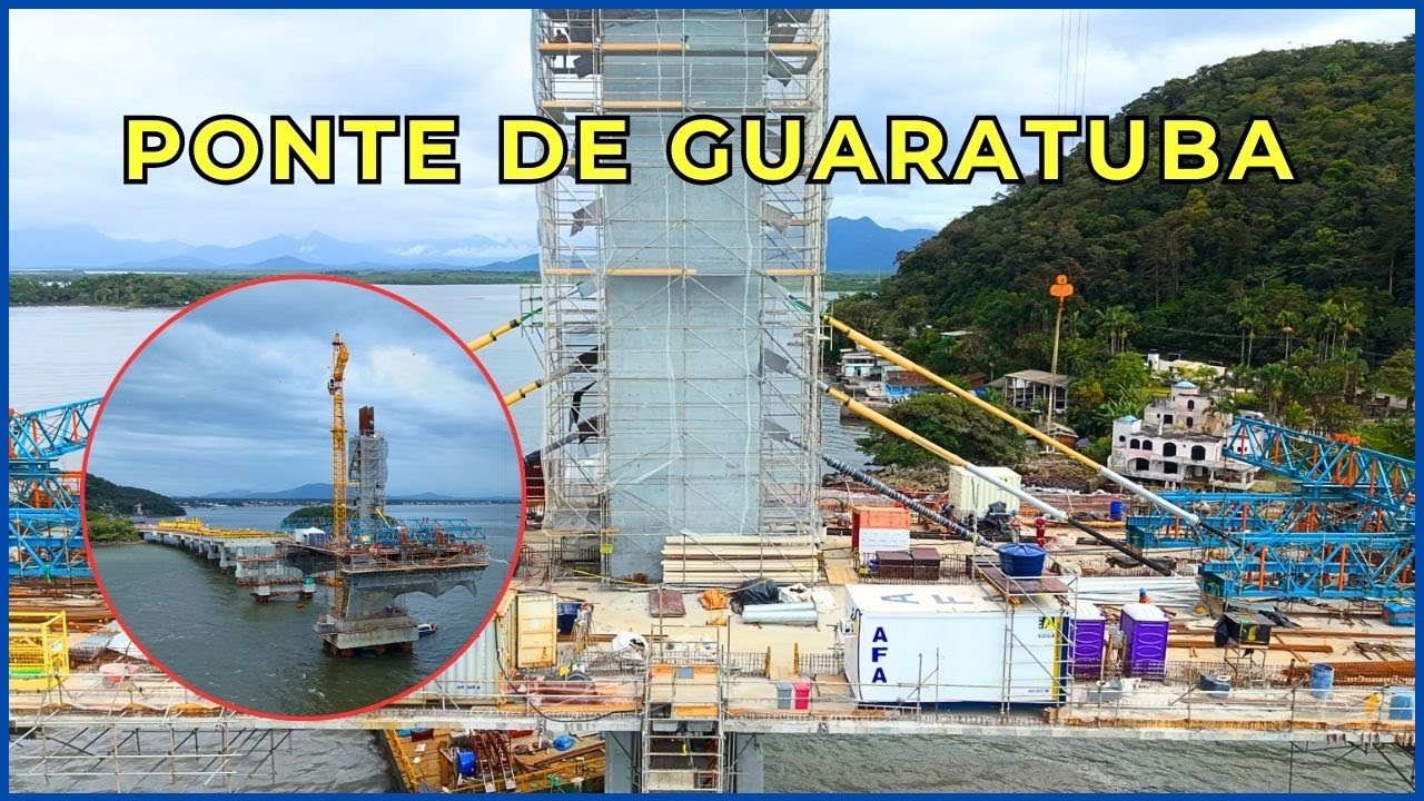 PONTE DE GUARATUBA | Acompanhamento das Obras 27-09-2025 - 3º Par de Estais na Torre do Apoio 4!