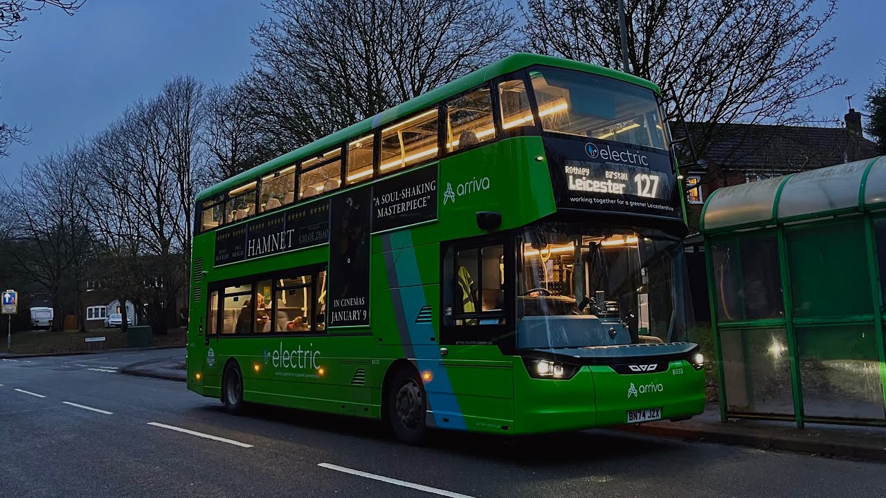 Ride on Arriva Midlands Wright StreetDeck Electroliner 8033 (BN24 JZX) Route 127