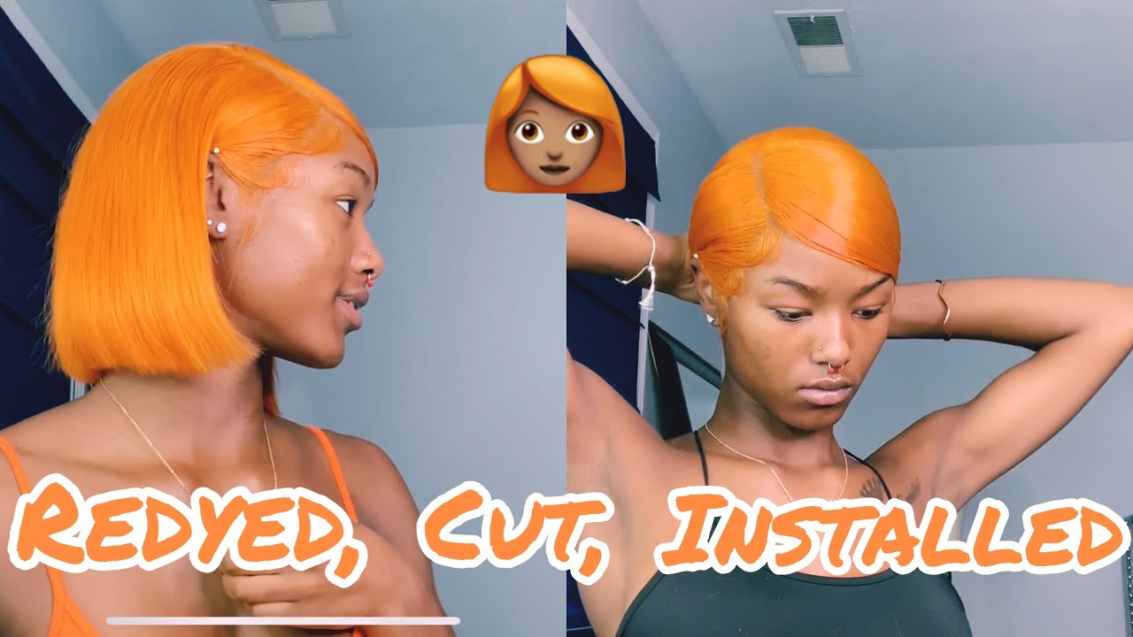 Orange Side Swoop Bob | 90s inspired | OliviaxHalima