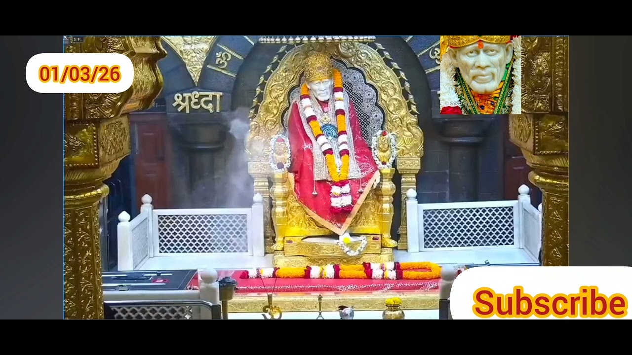 Sai Baba Darshan Live Dhoop Aarti 01/03/26