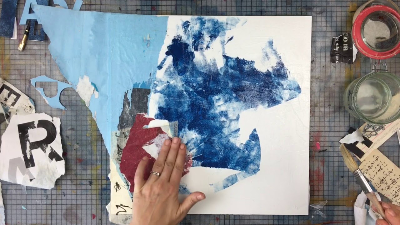 Using printed tissue paper for collage