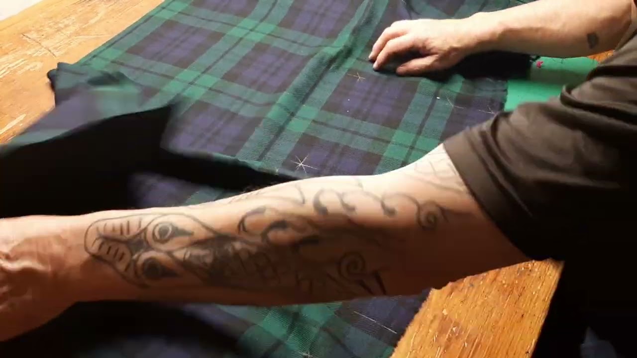 Making a new kilt: checking the pleats for accuracy