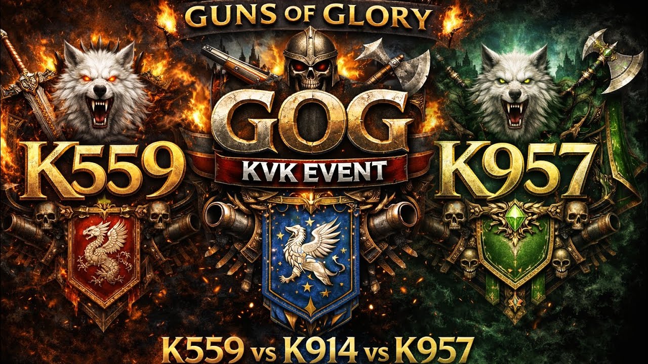 KVK EVENT K559 vs K914 vs K957 Guns Of glory gog