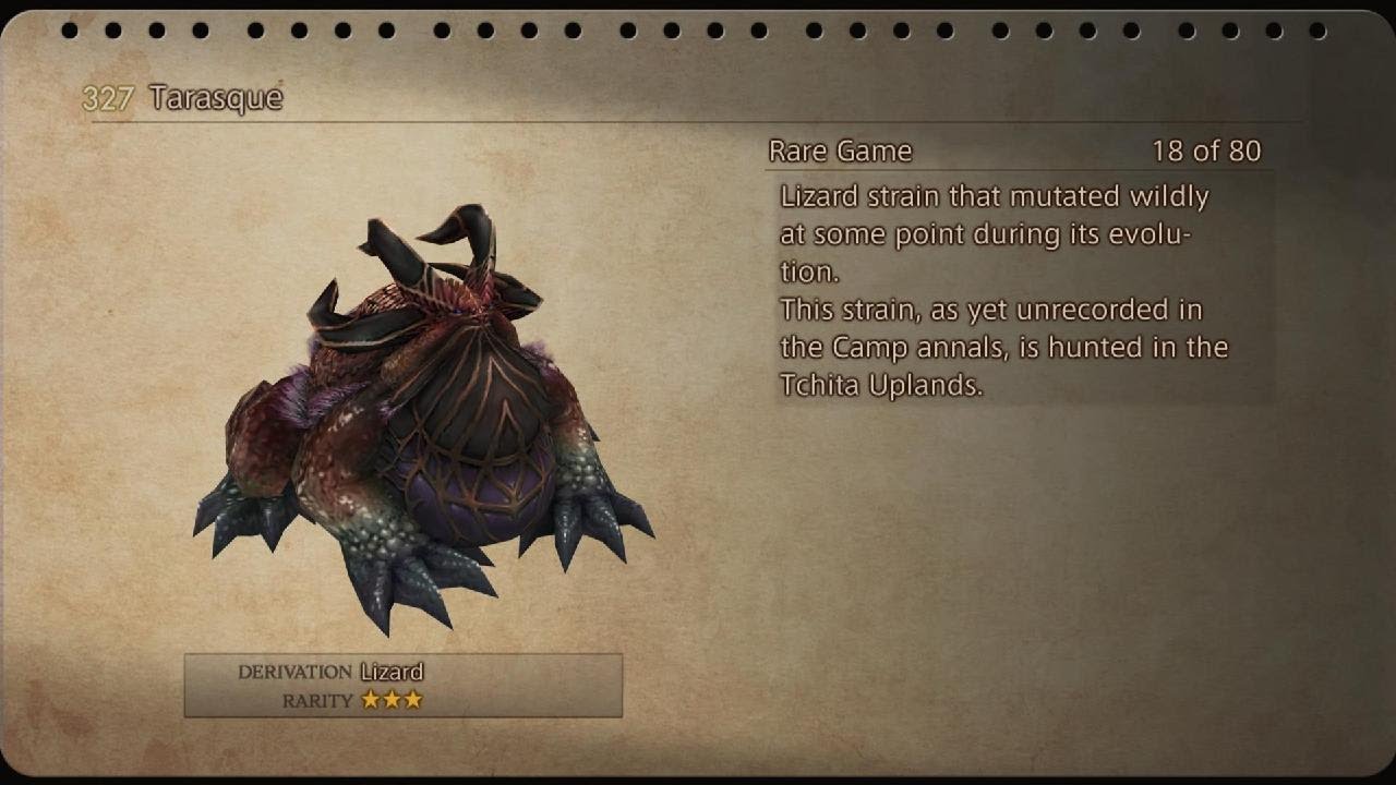 FFⅫ TZA - Rare Game Guide - Tarasque