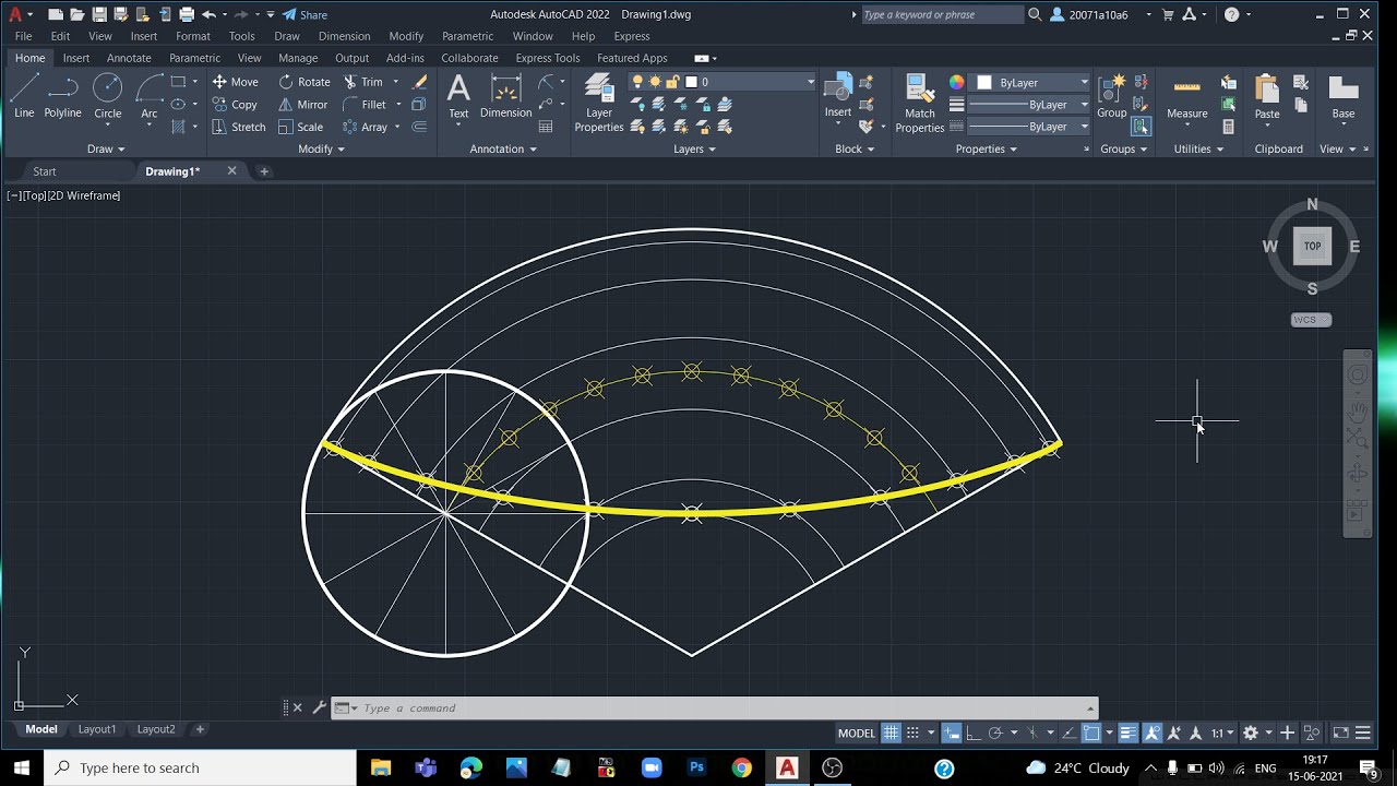 hypocycloid ||how to draw hypocycloid in auto cad ||in telugu