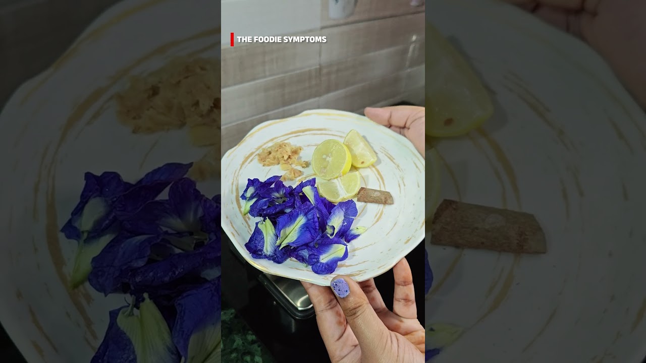 🦋 The Butterfly Pea Tea 🌸💙 #ButterflyPeaTea #ColorChangingDrink #HerbalTea