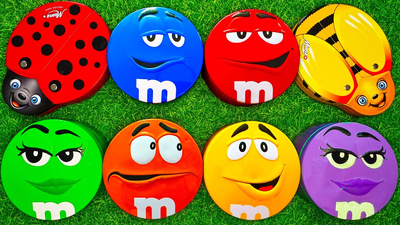 Satisfying Video | Beautiful Unboxing Colorful M&M'S and Chocolate Munz Candy From Mystery Tins ASMR