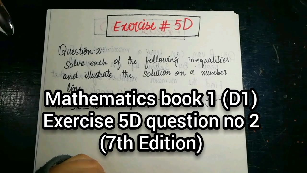 Mathematics Book 1 (D1) Ex# 5D part 1 (Question no 2) in Urdu