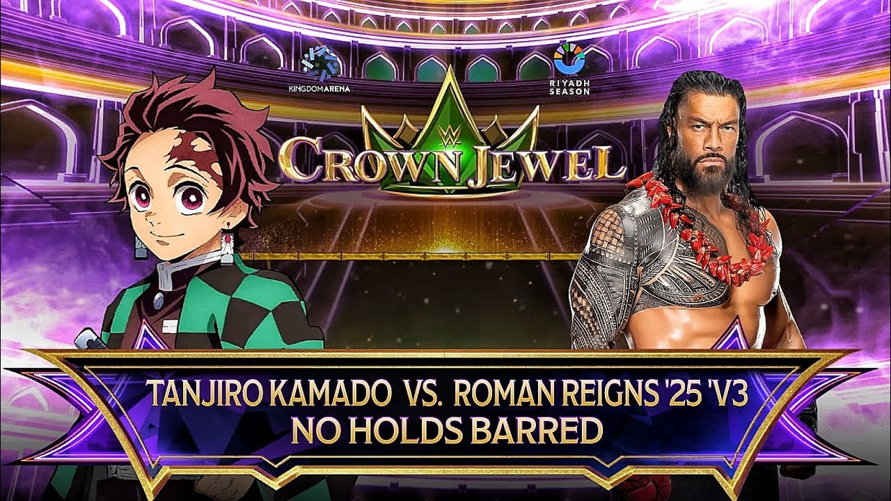 Танджиро Камадо против Романа Рейнса — матч без правил на WWE Crown Jewel.