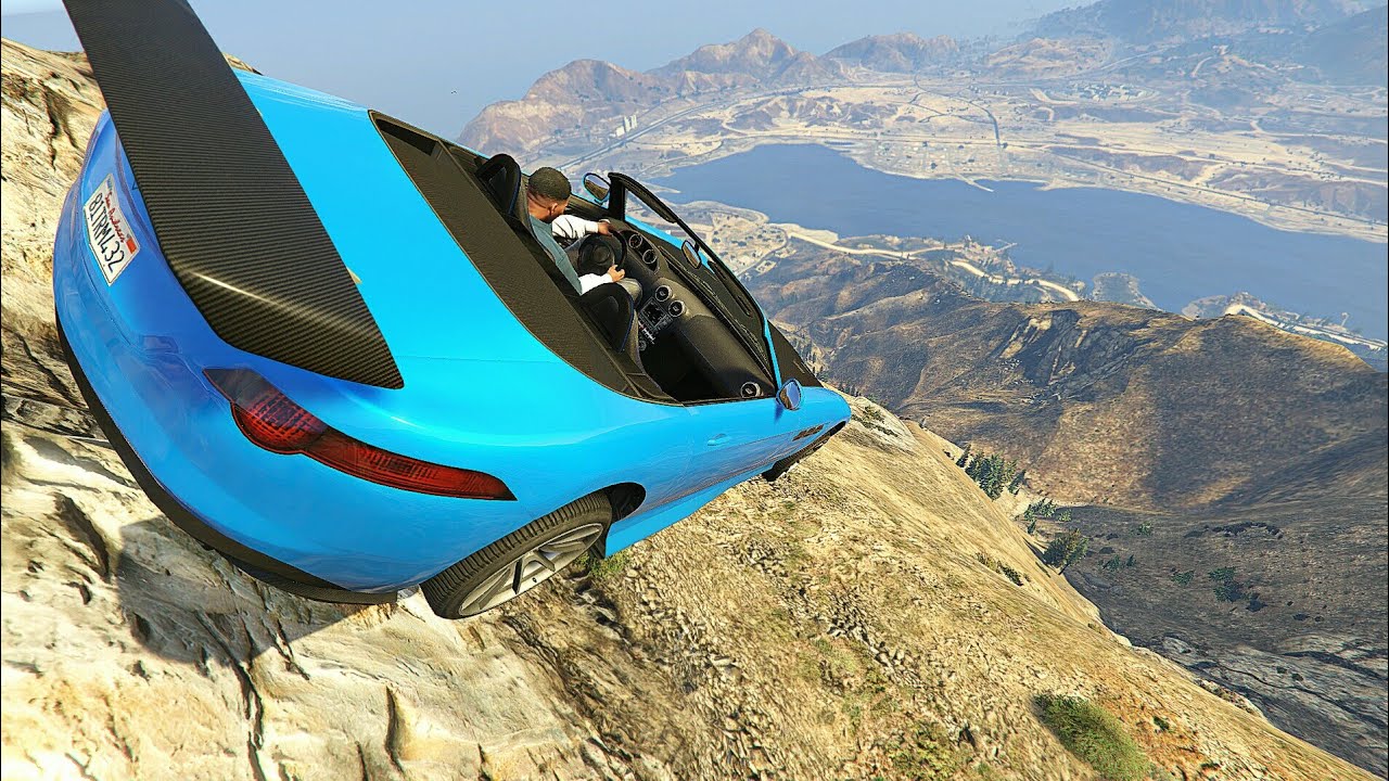 GTA 5 - Driving Cars off Mt Chiliad (GTA 5 Crashes/Ragdolls) Ep.9