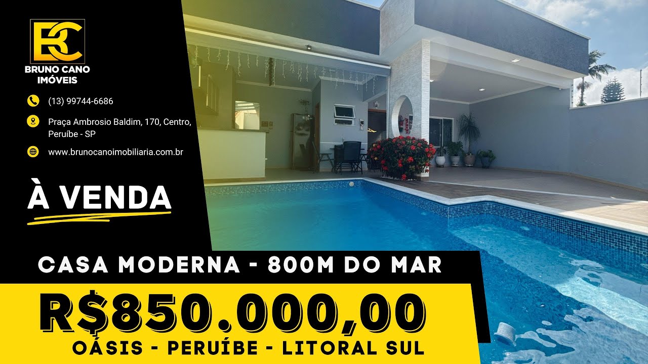 CASA MODERNA À 800m DO MAR - Peruíbe SP | Litoral Sul