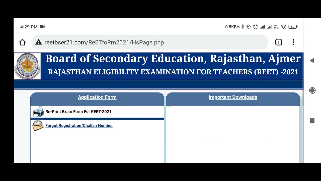 trick to download Reet 2021 admit card || official site www.reetbser2021.com